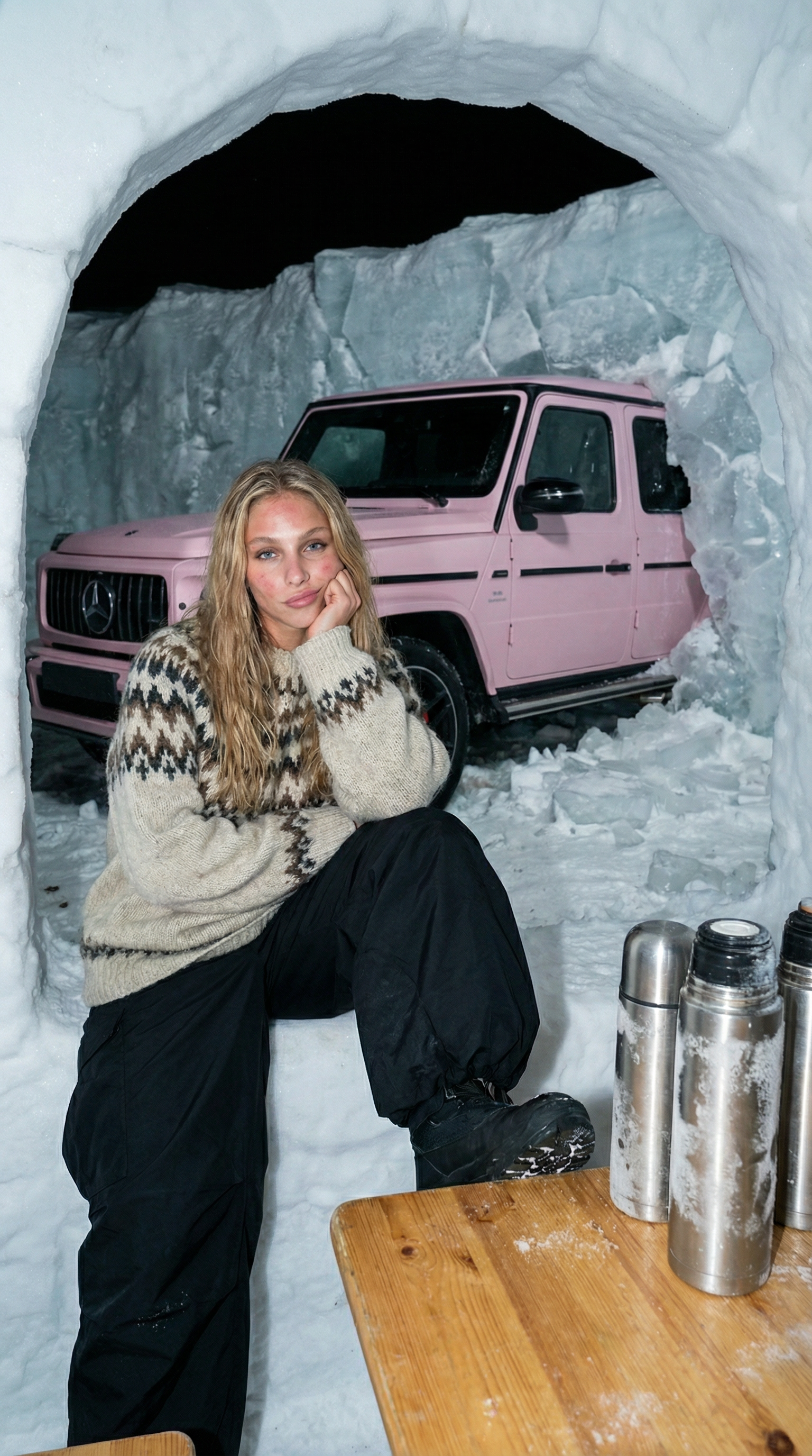 Pink G Wagon on Ice