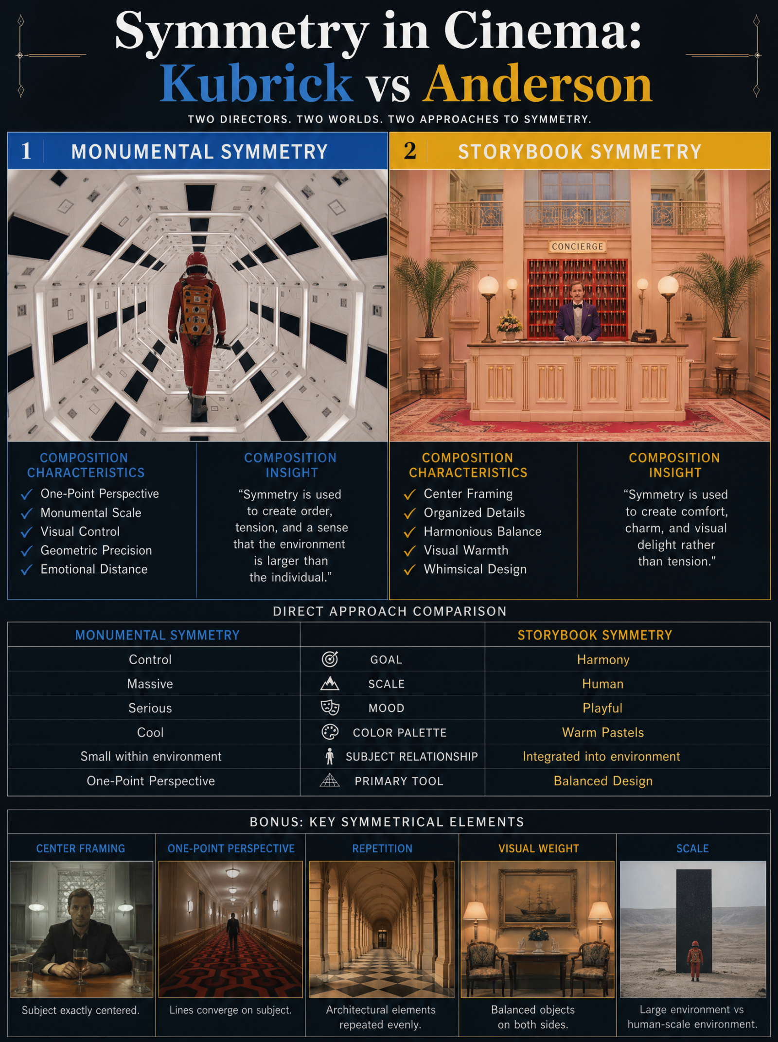 Symmetry in Cinema: Kubrick vs Anderson