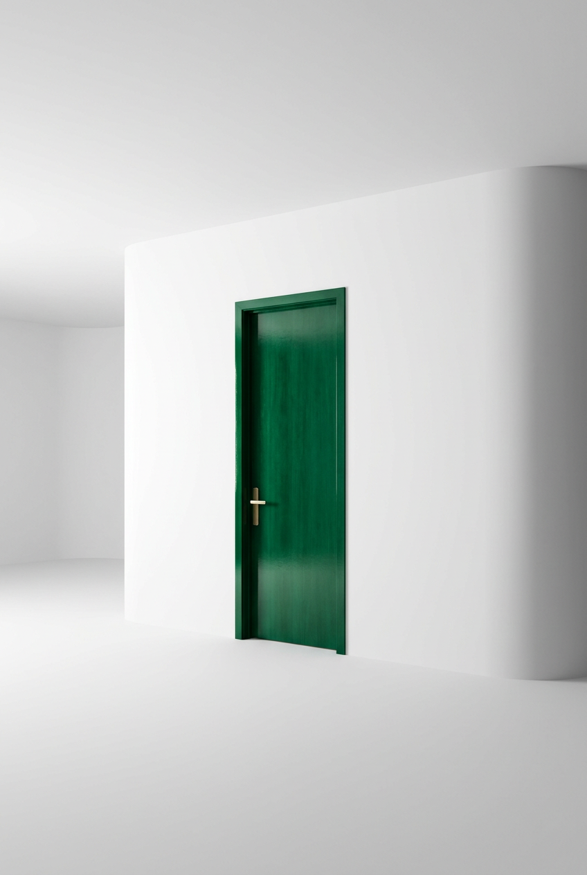 The Emerald Doorway-Negative Space Study, architecture, using Unspecified AI image prompt