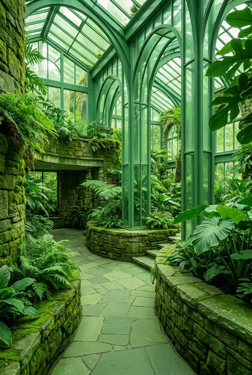 The Emerald Sanctuary-Color Study, architecture, using Unspecified AI image prompt