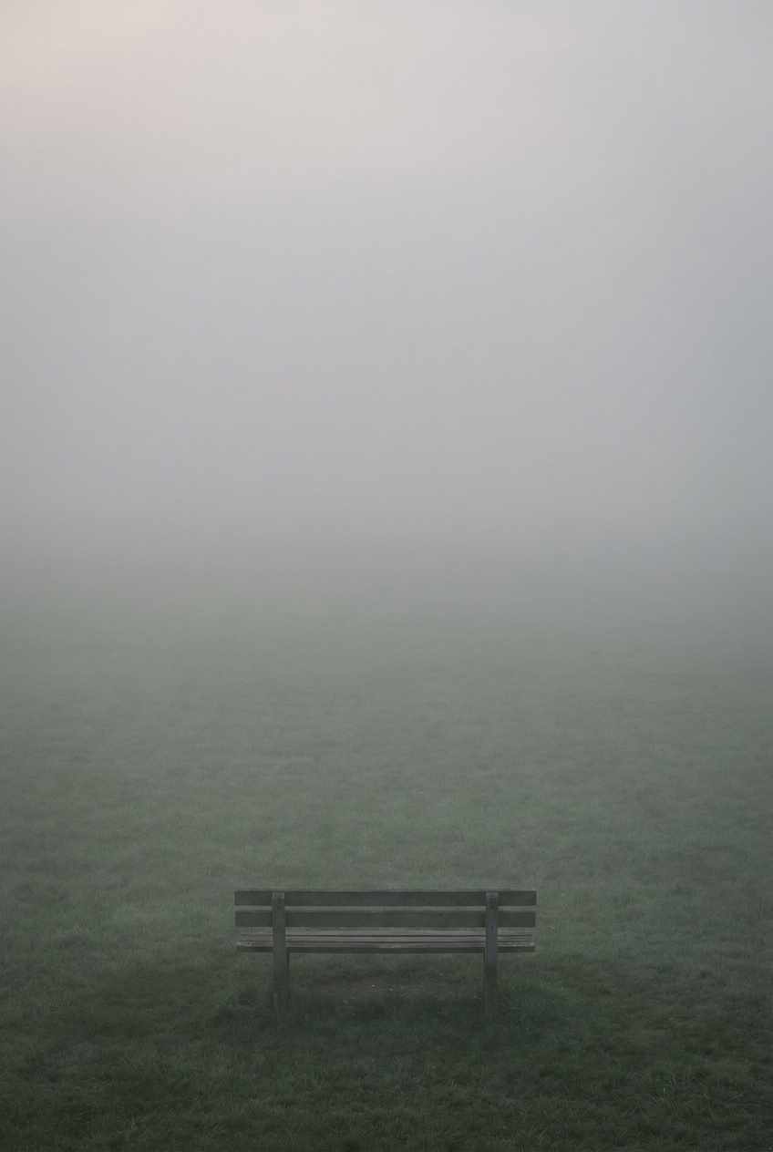 The Forgotten Bench-Negative Space Study, composition, using Unspecified AI image prompt