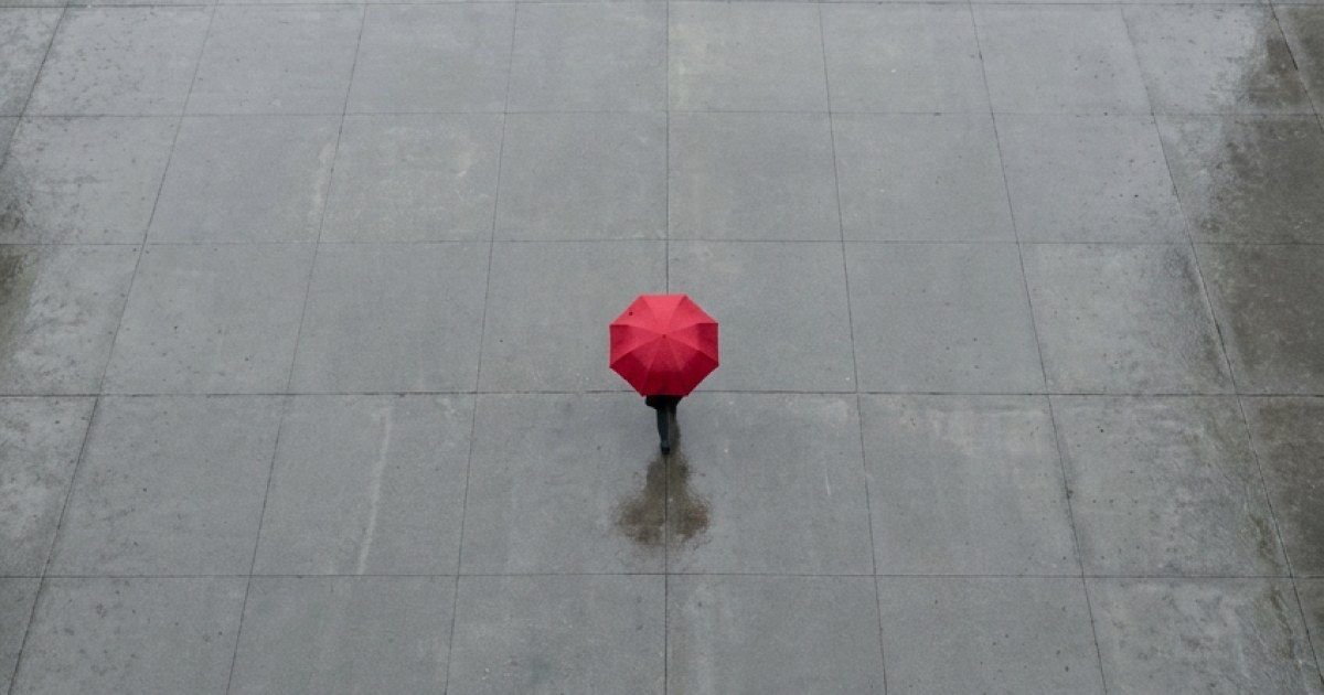 The Red Umbrella-Negative Space Study