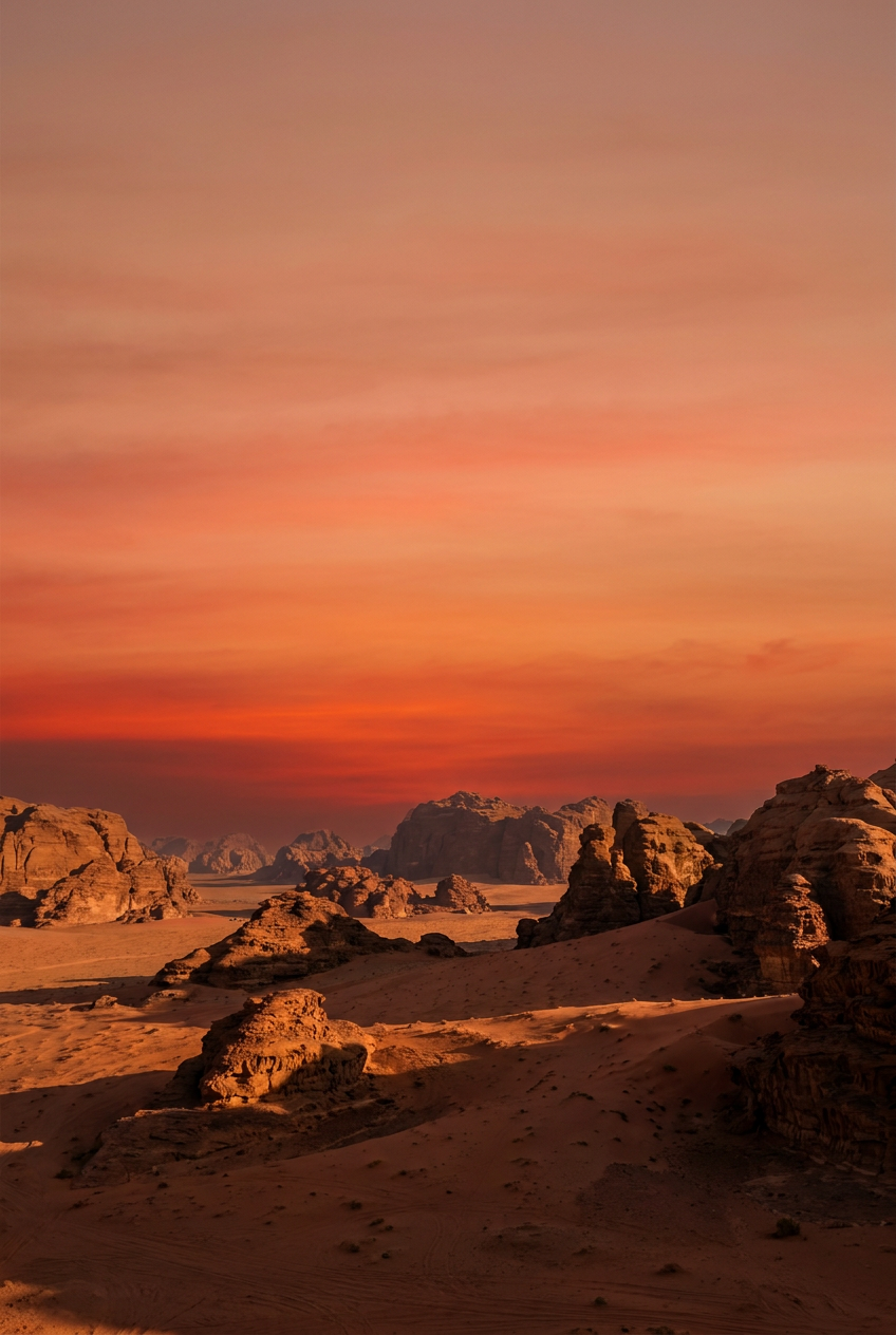 The Scarlet Sunset analogous color study, analogous colors, using Unspecified AI image prompt