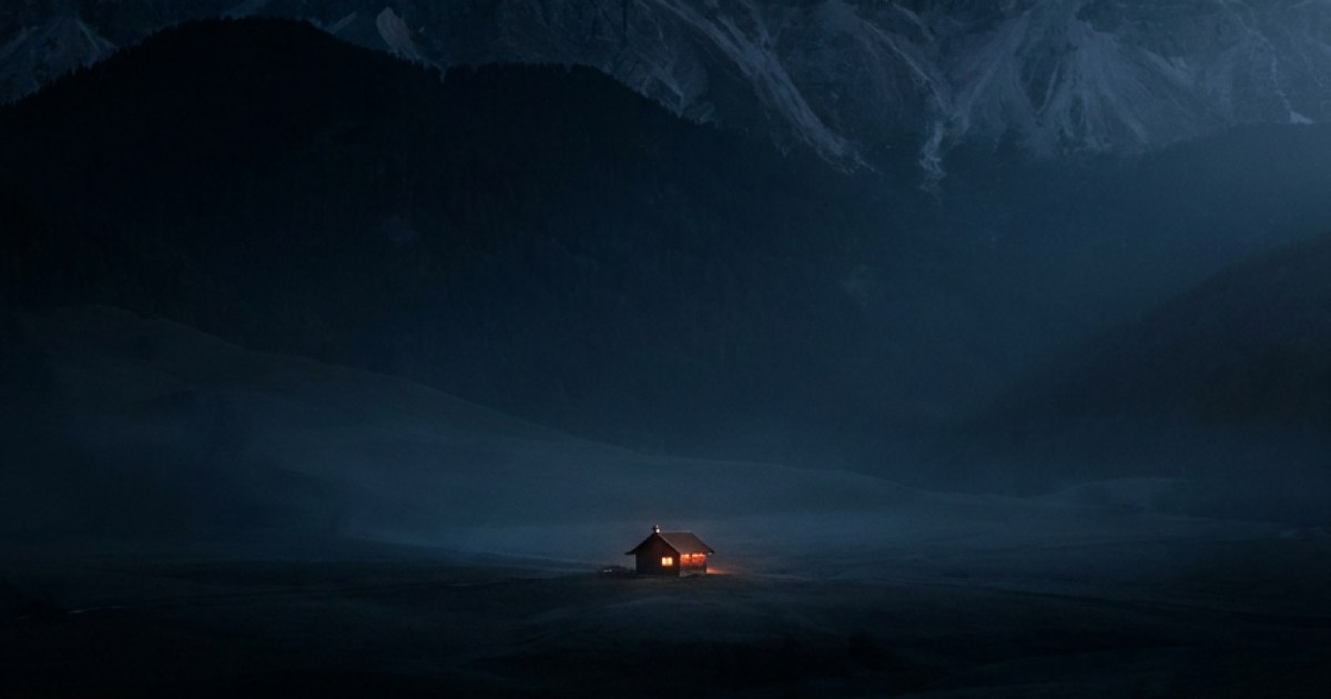 The Tiny Cabin Light-Negative Space Study