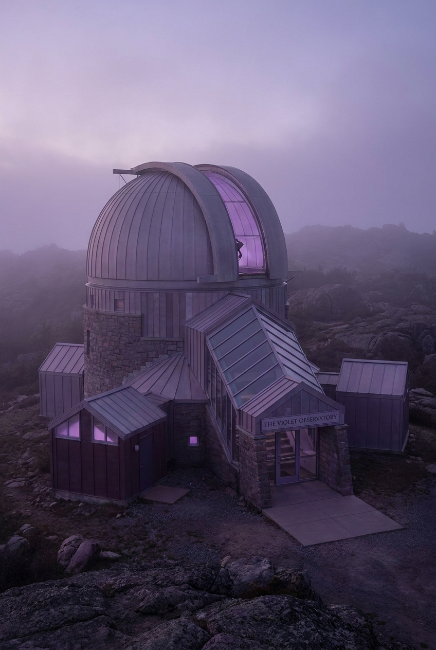 The Violet Observatory Exterior-Color Study, architecture, using Unspecified AI image prompt